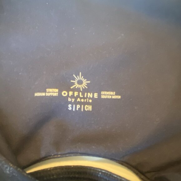 OFFLINE BY AERIE The Hugger Navy Blue CRACKLE SPORTS BRA Size Small S Yoga Sport - Picture 5 of 8